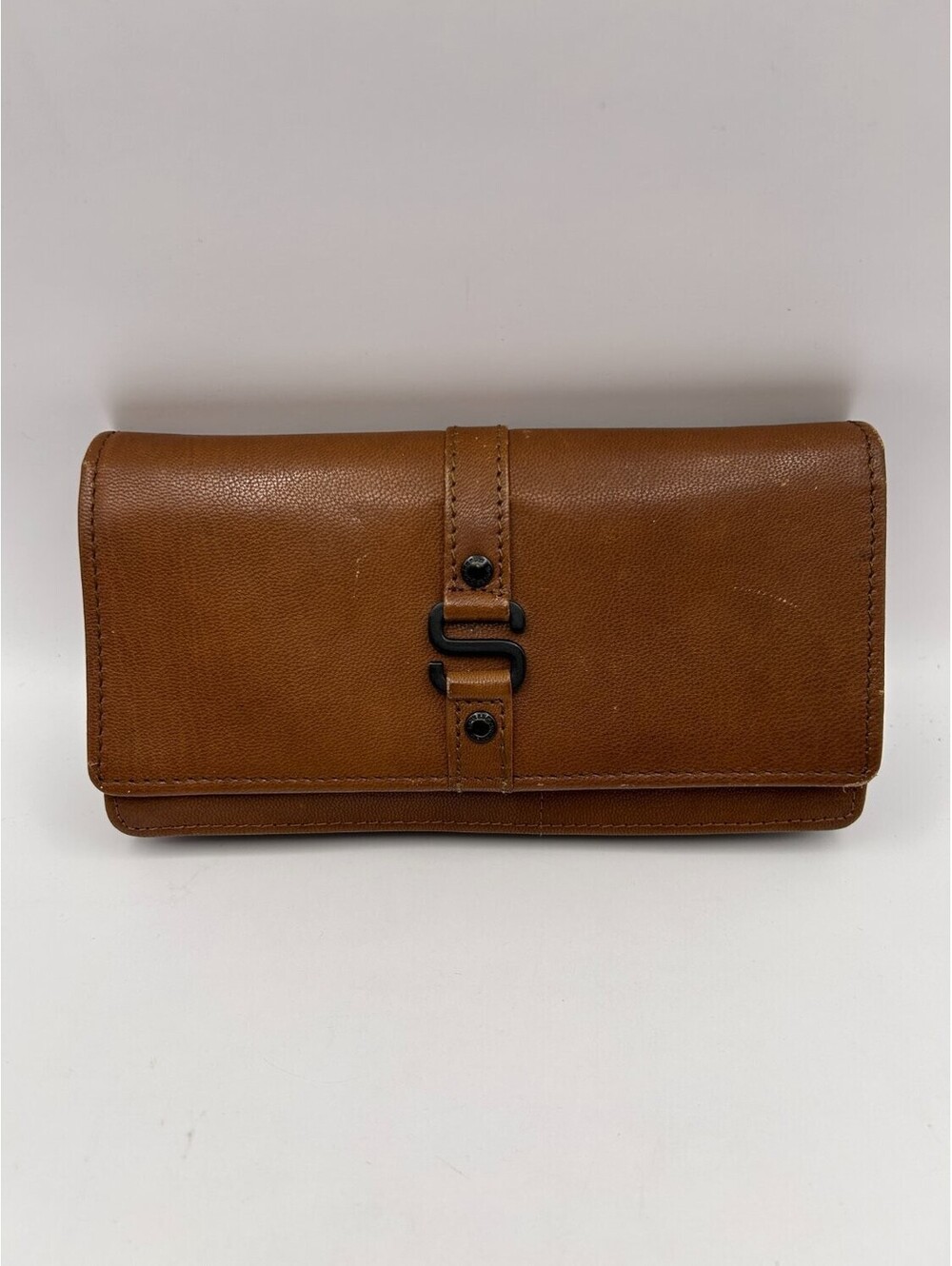 Spikes & Sparrow Brown Leather Flap Continental Wallet Card Organizer Clutch